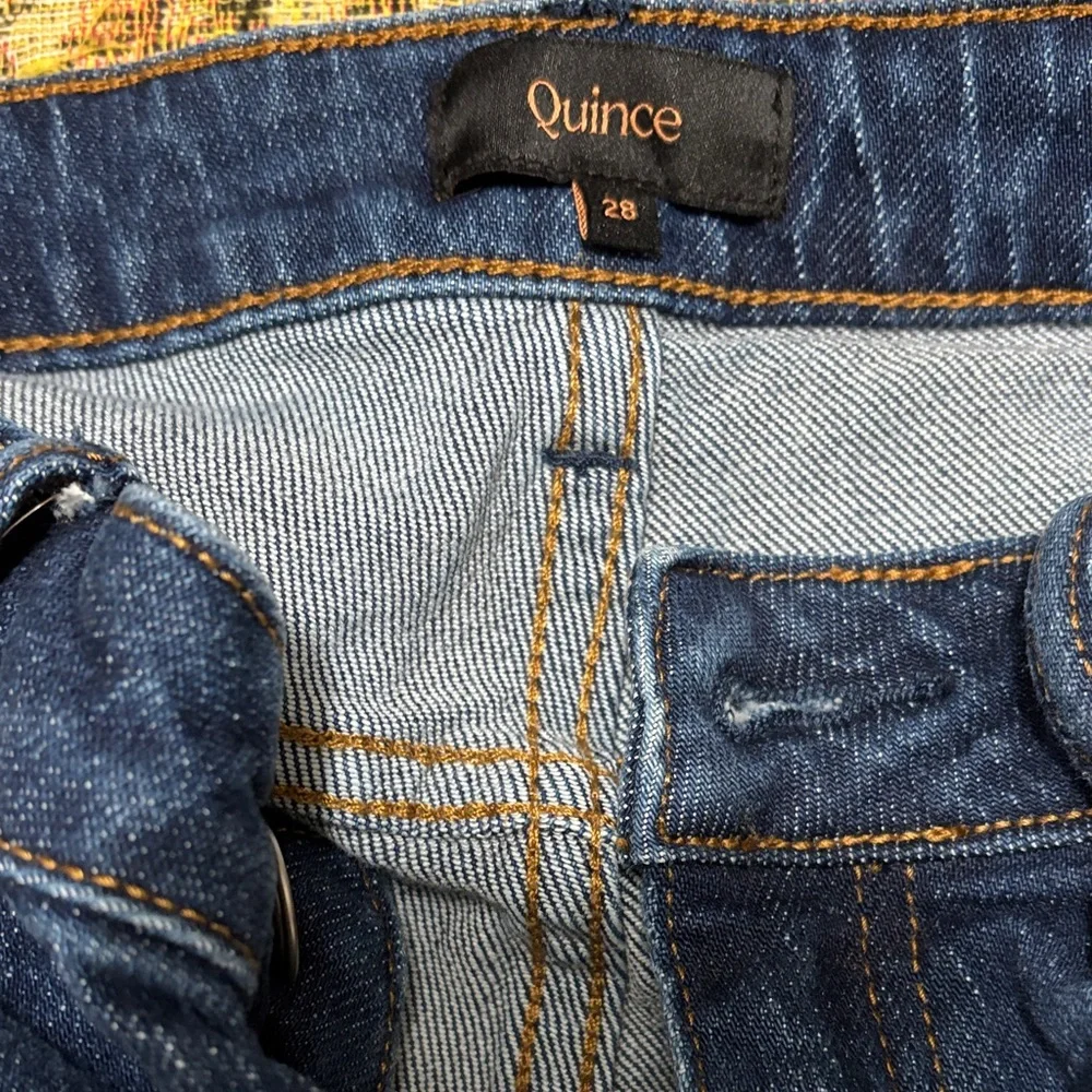 Quince Bella Stretch Relaxed Straight Stormy Blue Size 28 - Picture 7 of 9